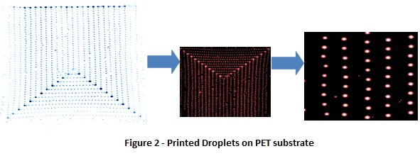 Printed Droplets on PET substrate